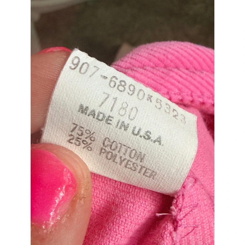 Vintage OshKosh Bgosh Pink Corduroy Jumper Dress Girls 6X Abstract USA Made